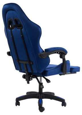 Вибромассажное кресло Calviano 1584 синий велюр 