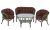 IND Комплект Багама с диваном овальный стол олива подушка коричневая 