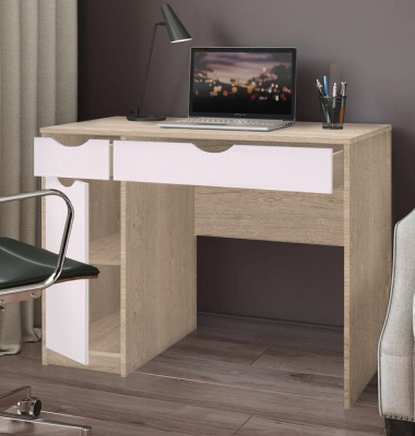 Стол рабочий Белла СН-119.04 дуб экспрессив песочный белый 