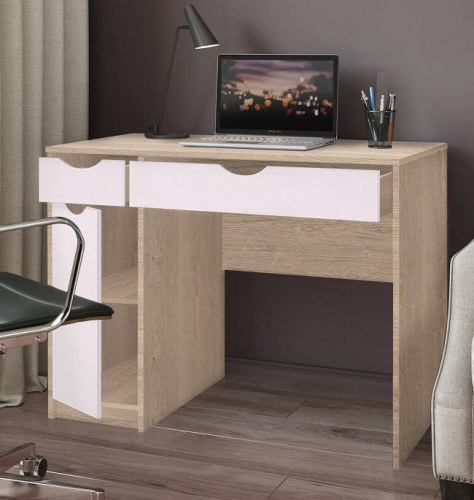 Стол рабочий Белла СН-119.04 дуб экспрессив песочный белый 