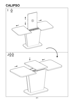 Стол обеденный SIGNAL CALIPSO раскладной белый мат/бетон 