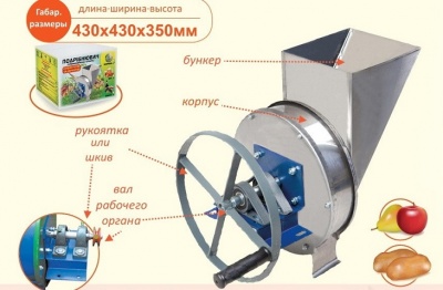Измельчитель овощей и фруктов ручной полностью нержавеющая сталь