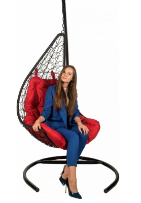 Кресло подвесное BiGarden Wind Black подушка красная 