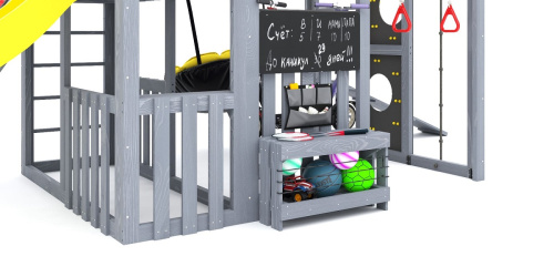 Детская площадка для дачи Савушка КУБ-3 Серый с подушками