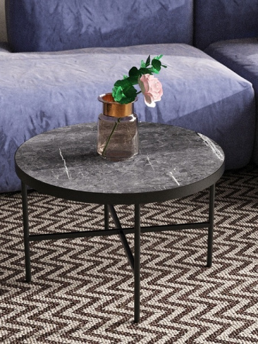 Стол журнальный МеталлАрт М011 большой черный мрамор 