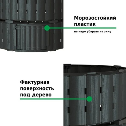 Компостер Piteco 1350л круглый чёрный K11135