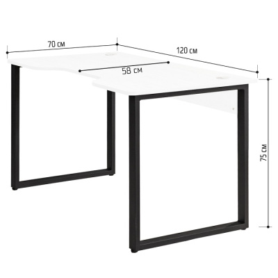 Стол геймерский Гонконг ДТ-3 130x70x75 белый металл черный 