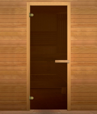 Дверь стекло Бронза Матовая 180х70 (6мм, 2 петли 716 GB) Хвоя