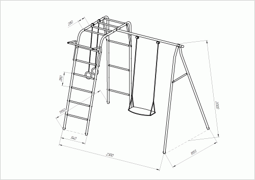 Уличный спортивный комплекс для дачи Пионер Юла ЦК-2М