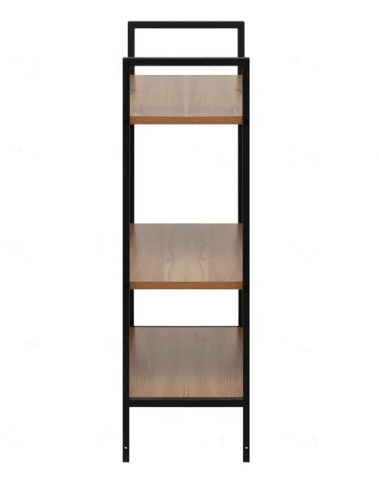 Стеллаж Leset Стилвуд 23 широкий 3 полки черный орех лион светлый 