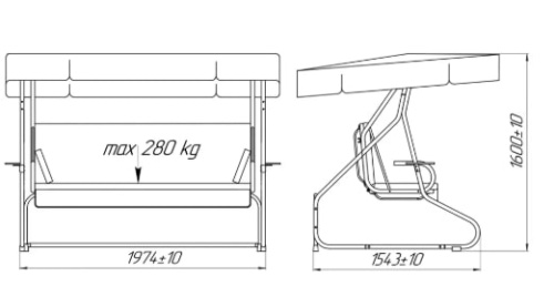 Качели садовые Naterial Losanna Люкс-2 с1407
