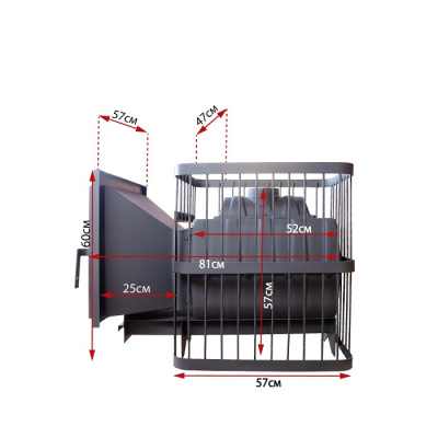 Печь банная КомфортПром Чугун 26 панорама