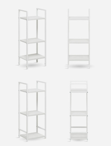 Стеллаж Leset Стилвуд 13 узкий 3 полки белый 