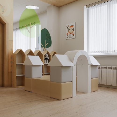 Мягкий комплекс Замок ДМФ-МК-19.07.01 серый-бежевый