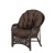 IND Комплект Черчиль диван кресло и столик темно-коричневый темные подушки 