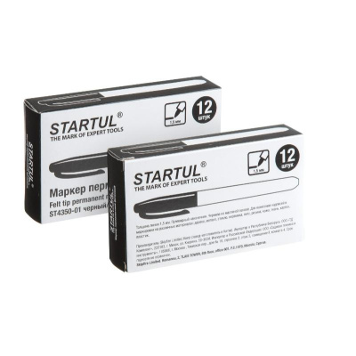Маркер промышл. перманентный фетровый черный STARTUL PROFI (ST4350-01) (толщ. линии 1.5 мм) (ST4350-01)