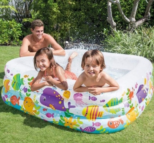 Бассейн надувной квадратный Аквариум (57471)