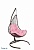 Подвесное кресло Полумесяц коричневый подушка розовый