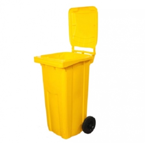 Контейнер для мусора Эдванс 120л с крышкой желтый