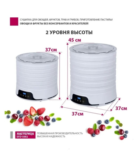 Сушилка для овощей и фруктов Мастерица EFD-5002 белый