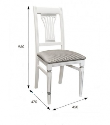 Стул Анри белый серебро/атина серебро 