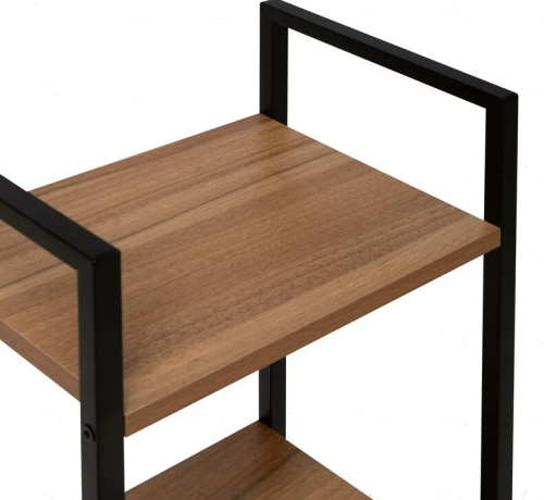 Стеллаж Leset Стилвуд 13 узкий 3 полки черный орех лион светлый 