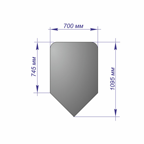 Лист напольный угловой 1095х700х1,5 R100 бронза