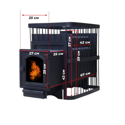 Печь-каменка КомфортПром Сталь 8мм 20 ЧДС