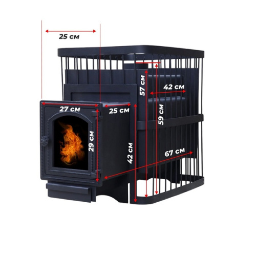 Печь-каменка КомфортПром Сталь 8мм 20 ЧДС