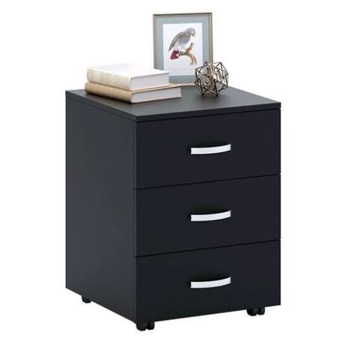 Тумба Альба-3 черный/белый 