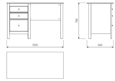 Письменный стол Mio Tesoro Сага 120x56 белый 