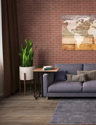 Стол приставной МеталлАрт М007 коричневый дуб черный 