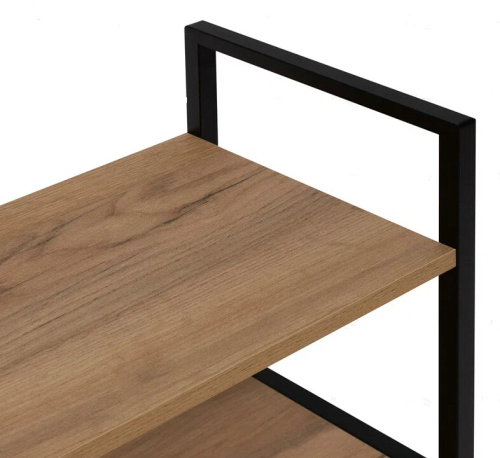 Стеллаж Leset Стилвуд 25 широкий 5 полок черный дуб крафт золотой 