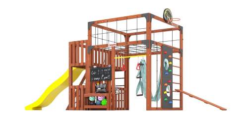 Детская площадка для дачи Савушка КУБ-3 Махагон с гамаком для йоги