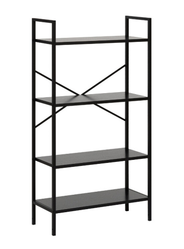 Стеллаж Leset Стилвуд 24 широкий 4 полки черный 