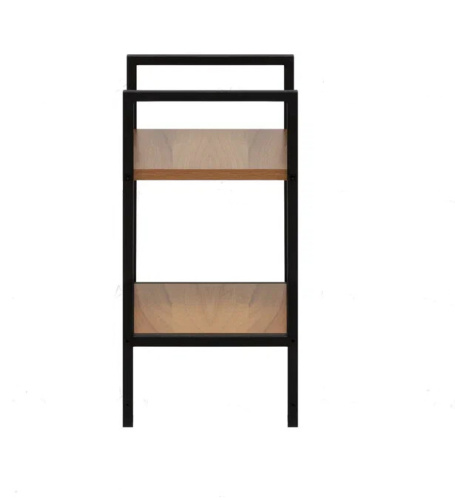 Стеллаж Leset Стилвуд 12 узкий 2 полки черный орех лион светлый 
