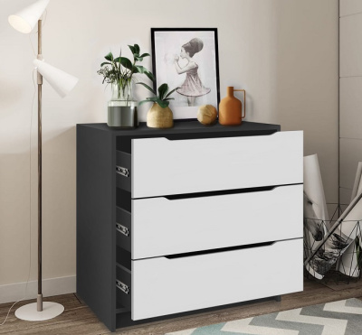 Комод Интерио 1 СН-111.04 графит серый белый 