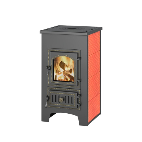 Печь-камин Везувий ПК-01 (270) с плитой красный