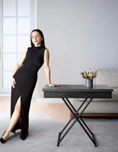 Стол трансформер Лерон графит темный черный 