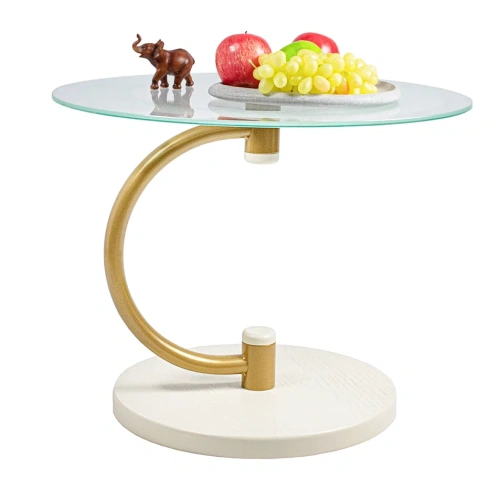 Стол журнальный Дуэт 13Н золото слоновая кость 