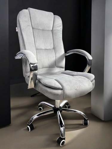 Кресло с регулировкой высоты Calviano Bravo серый велюр 