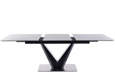 Стол обеденный SIGNAL CANYON CERAMIC эффект белого мрамора черный мат 