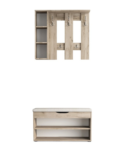 Вешалка настенная Артём-Мебель СН-100.43 дуб крафт серый 