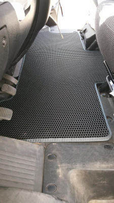 Коврики салона EVA Citroen Jumper (цельный) черные, серый кант