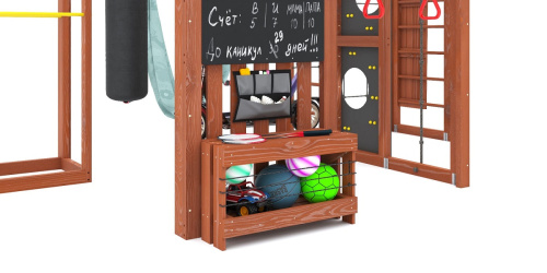 Детская площадка для дачи Савушка КУБ-2 Махагон с гамаком для йоги