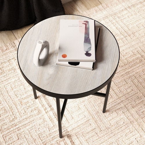 Стол журнальный МеталлАрт М011 малый бежевый дуб 