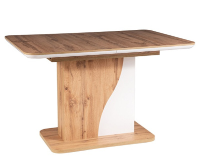 Стол обеденный SIGNAL SYRIUSZ белый матовый/дуб вотан 