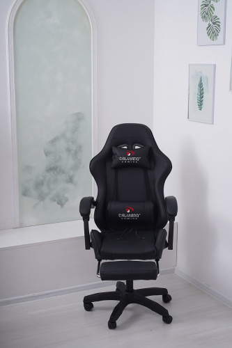 Вибромассажное кресло Calviano 1584 черное PU 