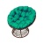 Кресло Papasan коричневый, цвет подушки зеленый