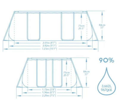 Каркасный бассейн Bestway 56629 Steel Pro MAX 282х196х84см